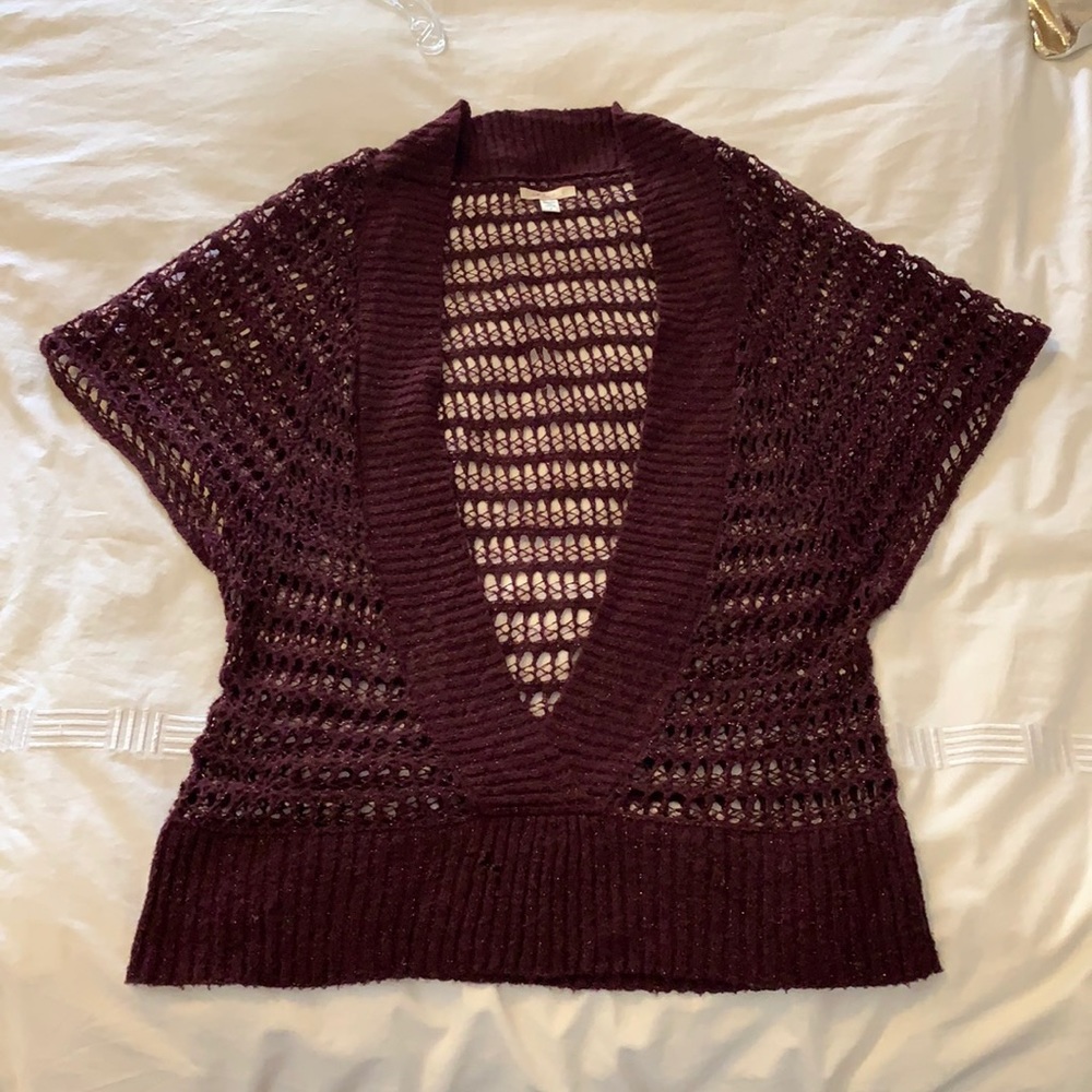 Purple sparkly knit top